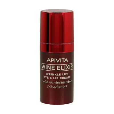 Apivita Wine Eliksir Eye & Lip Cream (Krem przeciwzmarszczkowy do oczu i ust z polifenolami z winogron Santorini)