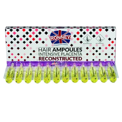 Ronney Professional Hair Ampoules Intensive Placenta Receonstructed (Ampułki do włosów)