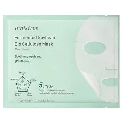 Innisfree Fermented Soybean Bio Cellulose Facial Sheet Mask Soothing (Bio-celulozowa maseczka z fermentowaną soją)
