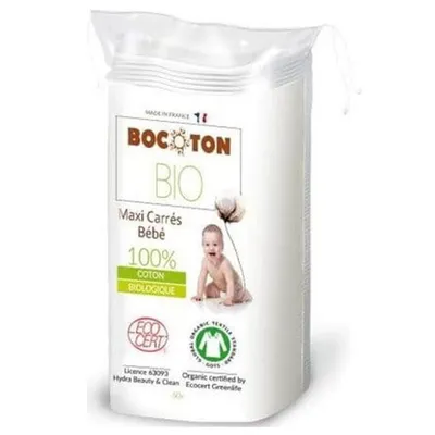 Bocoton Bio Maxi Carres Bebe (Dwustronne płatki higieniczno-kosmetyczne)