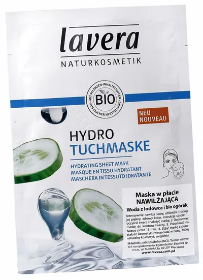 Lavera Hydro Tuchmaske (Maska w płacie `Woda z lodowca i bio ogórek`)