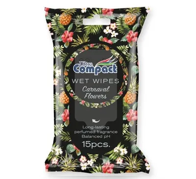 Ultra Compact Carnaval Flowers, Pocket Wet Wipes (Chusteczki nawilżane)
