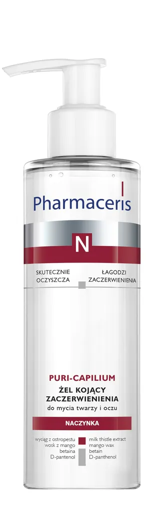 Pharmaceris N, Puri - Capilium, Żel kojący zaczerwienienia do mycia twarzy i oczu (nowa wersja)
