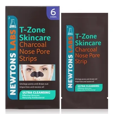 Newtons Labs T-zone Skincare, Charcoal Nose Pore Strips (Plastry oczyszczające na nos)