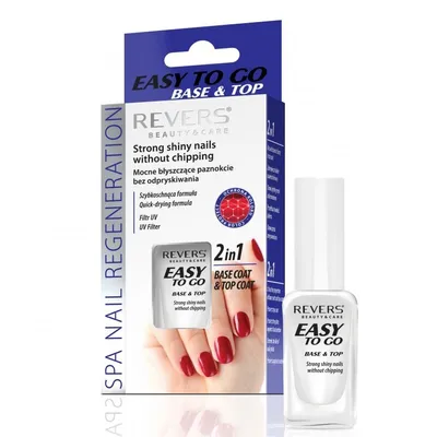 Revers Cosmetics SPA Nail Regeneration, Easy to Go, Base & Top (Baza i top  2 w 1 `Mocne błyszczące paznokcie bez odpryskiwania`)
