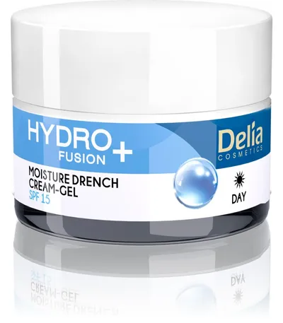 Delia Hydro + Fusion,  Hydroaktywny krem-żel na dzień z efektem odmłodzenia