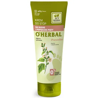O'Herbal Krem do stóp na suche i popękane pięty z ekstraktem z prawoślazu