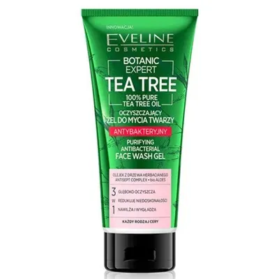 Eveline Cosmetics Botanic Expert Tea Tree, Oczyszczający żel do mycia twarzy antybakteryjny
