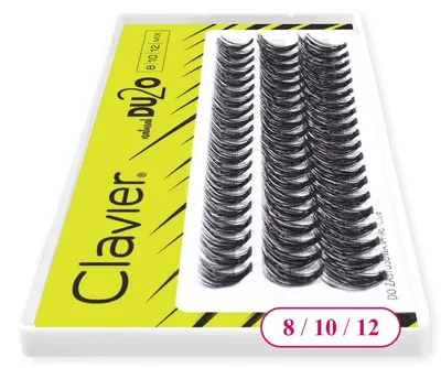Clavier DU2O Double Volume, Kępki rzęs mix  8mm-10mm-12mm