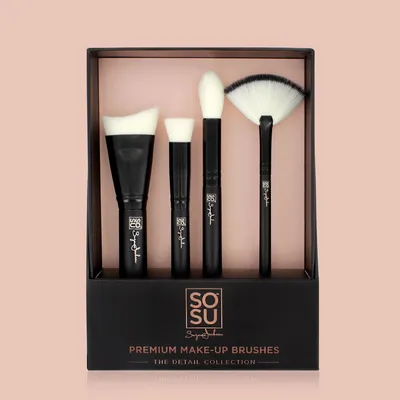 Sosu The Detail Collection, Premium Make-up Brushes (Zestaw 4 precyzyjnych pędzli do makijażu twarzy)