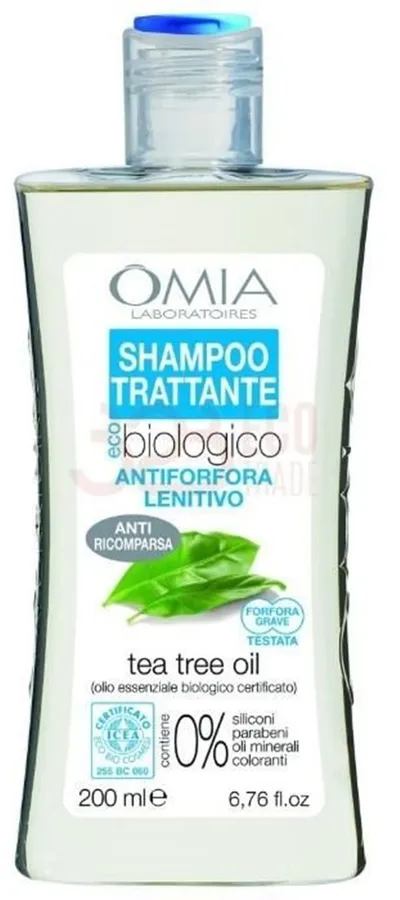 Omia Laboratoires Eco Biologico, Shampoo Trattante (Łagodzący szampon przeciwłupieżowy z olejkiem z drzewa herbacianego)