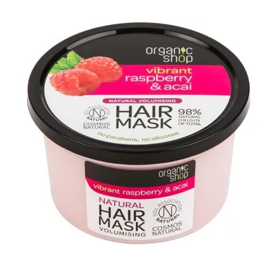 Organic Shop Raspberry & Acai, Volumising Hair Mask (Maska do włosów zwiększająca objętość `Malina i acai`)