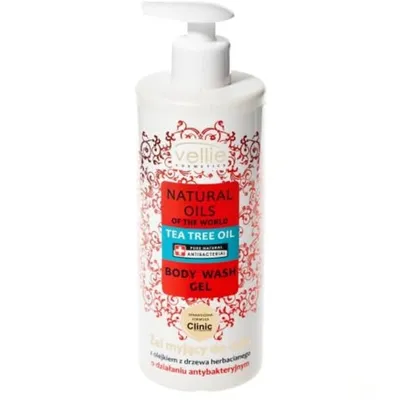 Vellie Cosmetics Natural Oils of The World, Tea Tree Oil Body Wash Gel (Żel myjący do ciała z olejem drzewa herbacianego antybakteryjny)