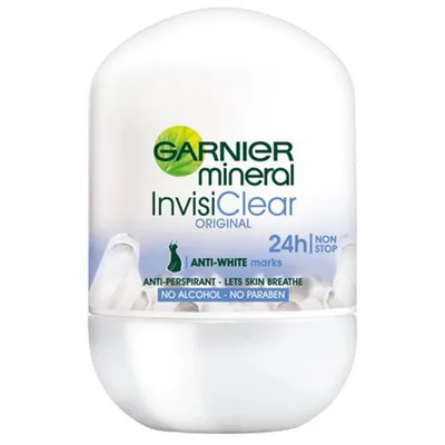 Garnier Mineral Deodorant, Invisi Clear Fraiche Roll - On (Antyperspirant mineralny w kulce przeciw białym śladom)