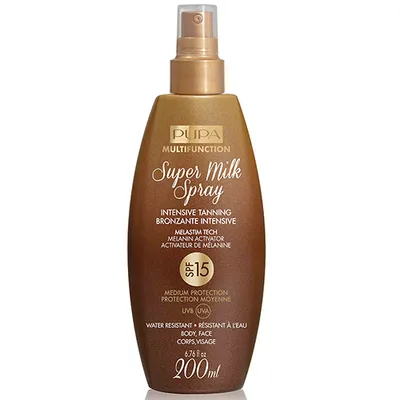PUPA Multifunction Sun Care, Super Milk Spray SPF 15 (Mleczko ochronne i aktywujące melaninę SPF 15)