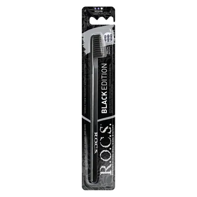 ROCS Black Edition Toothbrush Medium (Czarna szczoteczka do zębów)