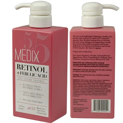 Medix 5.5 Retinol Cream with Ferulic Acid, Anti-Sagging Treatment (Nawilżający lotion do skóry z retinolem i kwasem ferulowym)