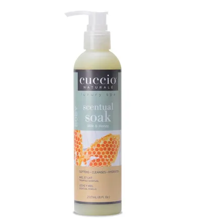 Cuccio Naturale Luxury Spa, Scentual Soak Milk & Honey (Aqua żel zmiękczający do dłoni i stóp `Mleko i Miód`)