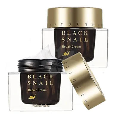 Holika Holika Black Snail, Repair Cream (Krem nawilżający o wysokiej zawartości ekstraktu ze śluzu ślimaka)