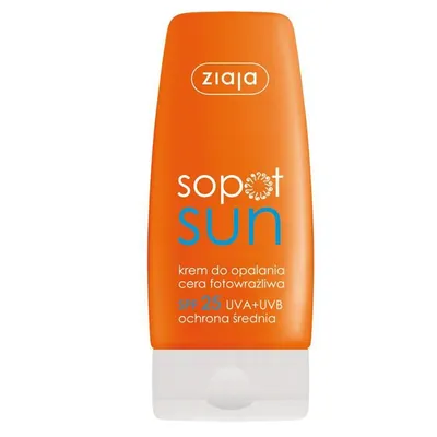 Ziaja Sopot Sun, Krem do opalania do cery fotowrażliwej SPF 25 - średnia ochrona (nowa wersja)