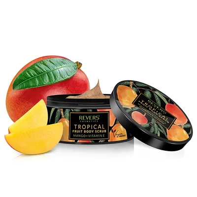 Revers Cosmetics Tropical Fruit, Gruboziarnisty peeling do ciała z ekstraktem z mango