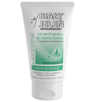 Biały Jeleń Łagodzenie, Hipoalergiczny żel peelingujący do mycia twarzy
