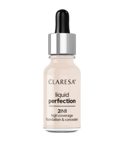 Claresa Make Up, Liquid Perfection 2 in 1 High Coverage Foundation & Concealer (Podkład i korektor 2w1 do twarzy)