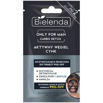 Bielenda Only For Man, Carbo Detox, Oczyszczająca maseczka do twarzy peel-off