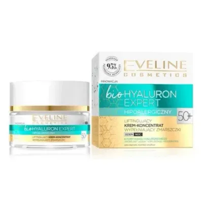 Eveline Cosmetics Bio Hyaluron Expert, Liftingujący krem-koncentrat do twarzy  wypełniający zmarszczki  50+