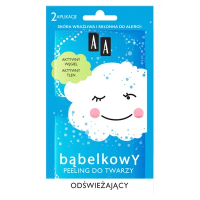 AA Bąbelkowy peeling do twarzy odświeżający `Aktywny węgiel i aktywny tlen`