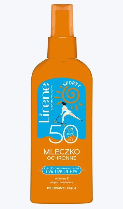 Lirene Dermoprogram Sporty, Mleczko ochronne do twarzy i ciała SPF 50