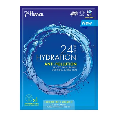 7th Heaven 24 Hour Hydration,  Anti-Pollution Mask (Ultranawilżająca maseczka w płachcie przeciw zanieczyszczeniom )