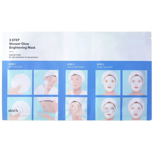 SKIN79 3 Step, Shower Glow Brightening Mask (Maska rozświetlająca w płachcie)