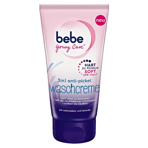Bebe (Young Care) 3 in 1 Anti-Pickel Waschcreme (Przeciwtrądzikowy krem do mycia twarzy 3 w 1)