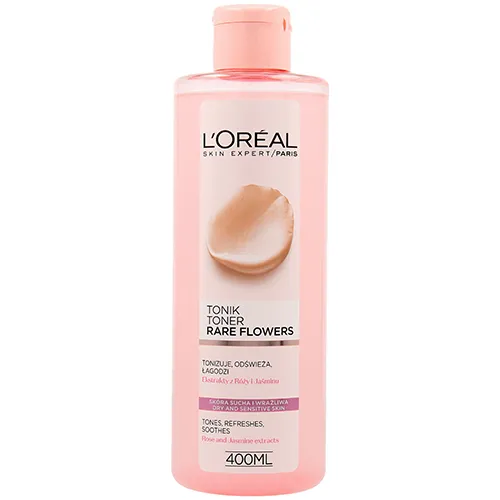 L'Oreal Paris Skin Expert, Rare Flowers, Toner (Tonik łagodzący z ekstraktami z róży oraz jaśminu skóra sucha i wrażliwa)