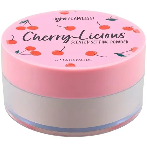 Max & More Cherry-Licious  Go Flawless! Scented Setting Powder (Wiśniowy puder matujący)