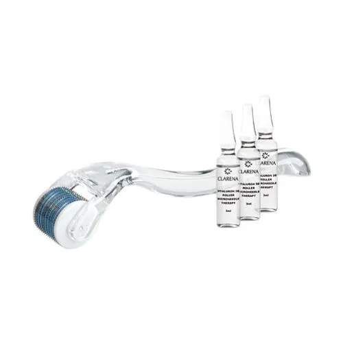 Clarena Hyaluron 3D Roller Microneedle Therapy (Domowa terapia mikroigłowa na bazie trzech rodzajów kwasu hialuronowego)