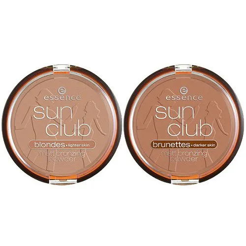 Essence Sun Club, Matt Bronzing Powder (Mocno brązujący matowy puder dla blondynek i brunetek) (stara wersja)