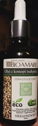 Bioamare Olej z konopi indyjskiej zimnotłoczony nierafinowany