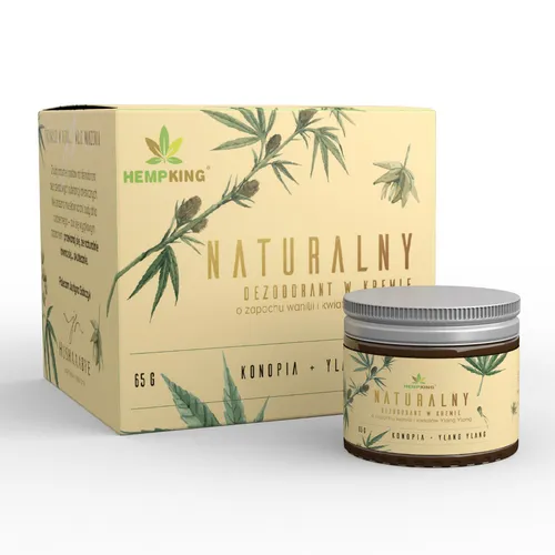 Hemp King Naturalny dezodorant konopny z CBD o zapachu wanilii i kwiatów Ylang Ylang