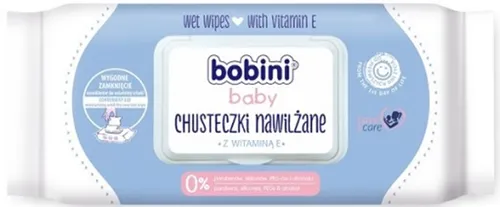 Bobini Baby, Chusteczki nawilżane z witaminą E (nowa wersja)