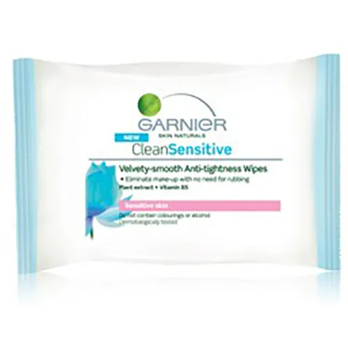 Garnier Skóra Wrażliwa, Velvety-smooth Anti-tightness Wipes (Chusteczki do demakijażu)
