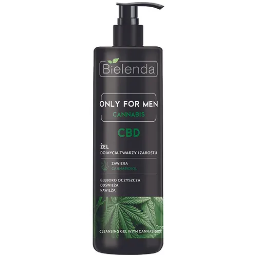 Bielenda Only For Men, Cannabis CBD, Żel do mycia twarzy i zarostu