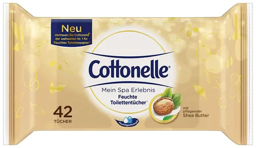 Cottonelle Mein Spa-Erlebnis, Feuchtes Toilettenpapier mit Sheabutter (Nawilżany papaier toaletowy z masłem shea)