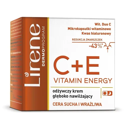 Lirene Dermoprogram C+E Vitamin Energy, Odżywczy krem głeboko nawilżający - 5