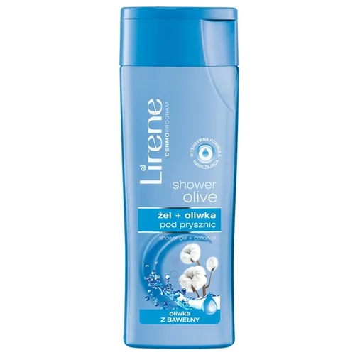 Lirene Dermoprogram Shower Olive, Żel + oliwka z bawełny pod prysznic