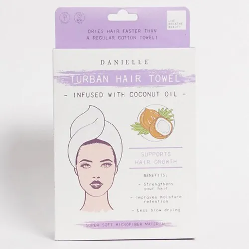 Danielle Creations Turban Hair Towel Infused with Coconut Oil (Turban do włosów z olejkiem kokosowym)