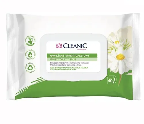 Cleanic Nawilżany papier toaletowy `Rumianek`