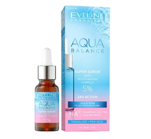Eveline Cosmetics Aqua Balance, Super Serum with Moisturizing Complex 5% (Super serum z kompleksem nawilżającym)