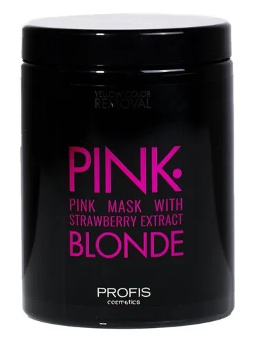 Profis Cosmetics Yellow Color Removal, Pink Blonde, Pink Mask with Strawberry Extract (Maska do włosów z różowym pigmentem eliminująca żółte tony)